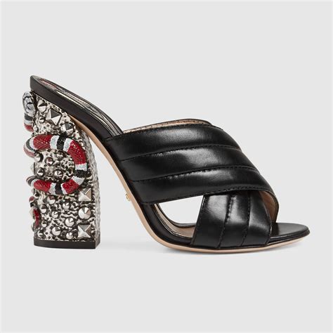 gucci crossover leather high mules|gucci mules street style.